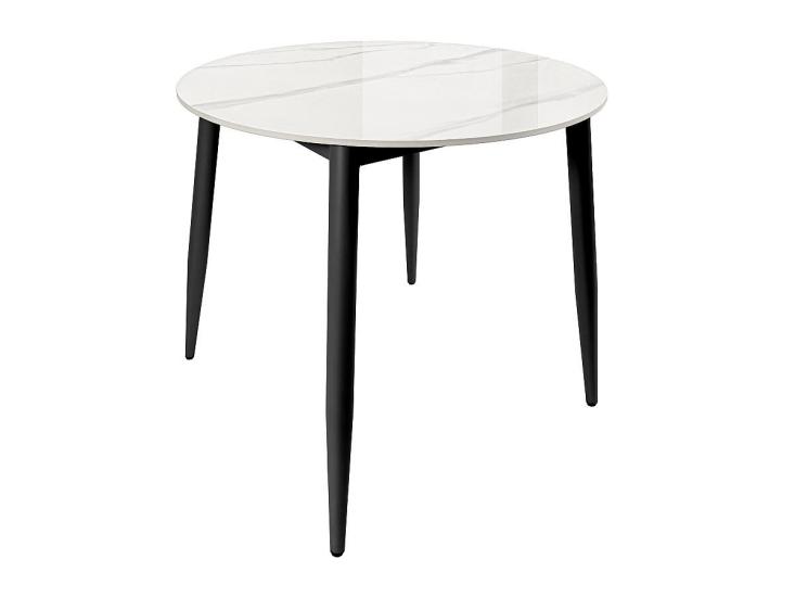 Стол круглый Uni-Form-R.2B SBlack / White Gloss Marble