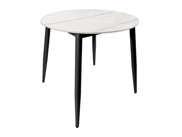 Стол круглый Uni-Form-R.2B SBlack / White Matt Marble