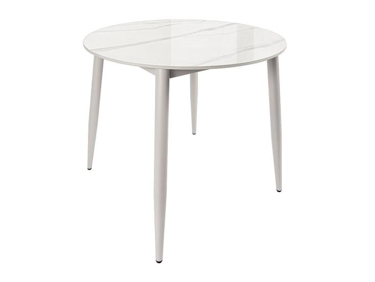 Стол круглый Uni-Form-R.2B SGrey / White Gloss Marble