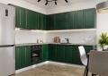 Угловая кухня Дублин-02 Special Green / Белый