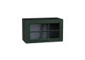 Шкаф верхний горизонтальный со стеклом Дублин 600 Special Green / Graphite