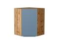 Шкаф верхний угловой Фьюжн 590 Silky Blue / Дуб Вотан