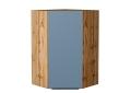 Шкаф верхний угловой Фьюжн 590Н Silky Blue / Дуб Вотан