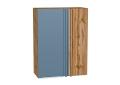 Шкаф верхний прямой угловой Фьюжн 700Н Silky Blue / Дуб Вотан