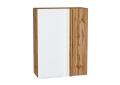 Шкаф верхний прямой угловой Фьюжн 700Н Silky White / Дуб Вотан