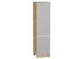 Шкаф пенал с 2-мя дверцами Фьюжн 600Н Silky Light Grey / Дуб вотан