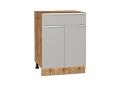 Шкаф нижний с 1 ящиком Фьюжн 601М Silky Light Grey / Дуб Вотан