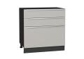 Шкаф нижний с 3-мя ящиками Фьюжн 800 Silky Light Grey / Graphite