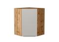 Шкаф верхний угловой Фьюжн 590 Silky Light Grey / Дуб Вотан