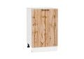 Шкаф нижний Флэт 500 Wotan Oak 2S / Белый