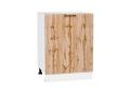 Шкаф нижний Флэт 600М Wotan Oak 2S / Белый