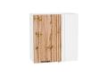 Шкаф верхний прямой угловой Флэт 700 Wotan Oak 2S / Белый