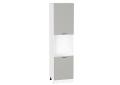 Шкаф пенал под бытовую технику Флэт 600Н (для верхних шкафов 920) Light Grey In 2S / Белый