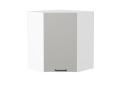 Шкаф верхний угловой Флэт 590 Light Grey In 2S / Белый