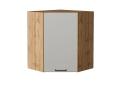 Шкаф верхний угловой Флэт 590 Light Grey In 2S / Дуб вотан