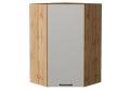 Шкаф верхний угловой Флэт 590Н Light Grey In 2S / Дуб вотан