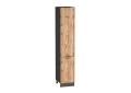 Шкаф пенал Флэт 400 (для верхних шкафов 720) Wotan Oak 2S / Graphite