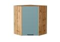 Шкаф верхний угловой Флэт 590 Grey-green In 2S / Дуб Вотан