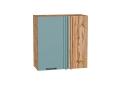 Шкаф верхний прямой угловой Флэт 700 Grey-green In 2S / Дуб Вотан