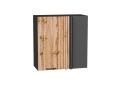 Шкаф верхний прямой угловой Флэт 700 Wotan Oak 2S / Graphite