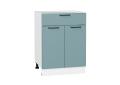 Шкаф нижний с 1 ящиком Флэт 601М Grey-green In 2S / Белый