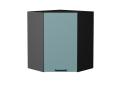 Шкаф верхний угловой Флэт 590 Grey-green In 2S / Graphite