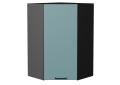Шкаф верхний угловой Флэт 590Н Grey-green In 2S / Graphite