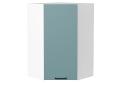 Шкаф верхний угловой Флэт 590Н Grey-green In 2S / Белый