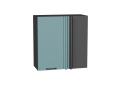 Шкаф верхний прямой угловой Флэт 700 Grey-green In 2S / Graphite