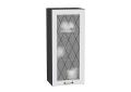 Шкаф верхний со стеклом Ницца 400Н Белый / Graphite