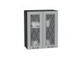 Шкаф верхний со стеклом Ницца 600 Графит / Graphite