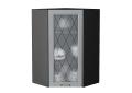 Шкаф верхний угловой со стеклом Ницца 590Н Графит / Graphite