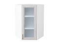 Шкаф верхний угловой со стеклом Шале 590Н White Dreamline / Белый