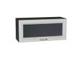 Шкаф верхний горизонтальный со стеклом Шале 800 White Dreamline / Graphite