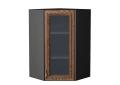 Шкаф верхний угловой со стеклом Шале 590Н Brown Dreamline / Graphite