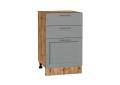 Шкаф нижний с 3-мя ящиками Сканди 500 Grey Softwood / Дуб Вотан