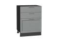 Шкаф нижний с 3-мя ящиками Сканди 600 Grey Softwood / Graphite