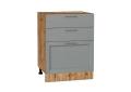 Шкаф нижний с 3-мя ящиками Сканди 600 Grey Softwood / Дуб Вотан
