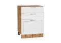Шкаф нижний с 3-мя ящиками Сканди 600 White Softwood / Дуб Вотан