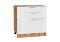 Шкаф нижний с 3-мя ящиками Сканди 800 White Softwood / Дуб Вотан