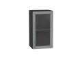 Шкаф верхний со стеклом Сканди 400 Grey Softwood / Graphite