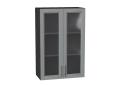 Шкаф верхний со стеклом Сканди 600Н Grey Softwood / Graphite