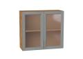 Шкаф верхний со стеклом Сканди 800 Grey Softwood / Дуб Вотан