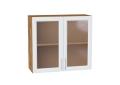 Шкаф верхний со стеклом Сканди 800 White Softwood / Дуб Вотан