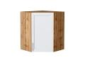 Шкаф верхний угловой Сканди 590 White Softwood / Дуб Вотан