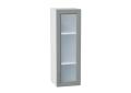 Шкаф верхний со стеклом Сканди 300Н Grey Softwood / Белый