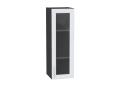 Шкаф верхний со стеклом Сканди 300Н White Softwood / Graphite