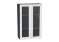 Шкаф верхний со стеклом Сканди 600Н White Softwood / Graphite