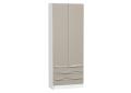 Шкаф двухстворчатый Стиль ШК-803 с ящиками Silky Grey / Белый