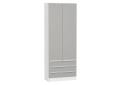 Шкаф двухстворчатый Стиль ШК-803 с ящиками Silky Light Grey / Белый